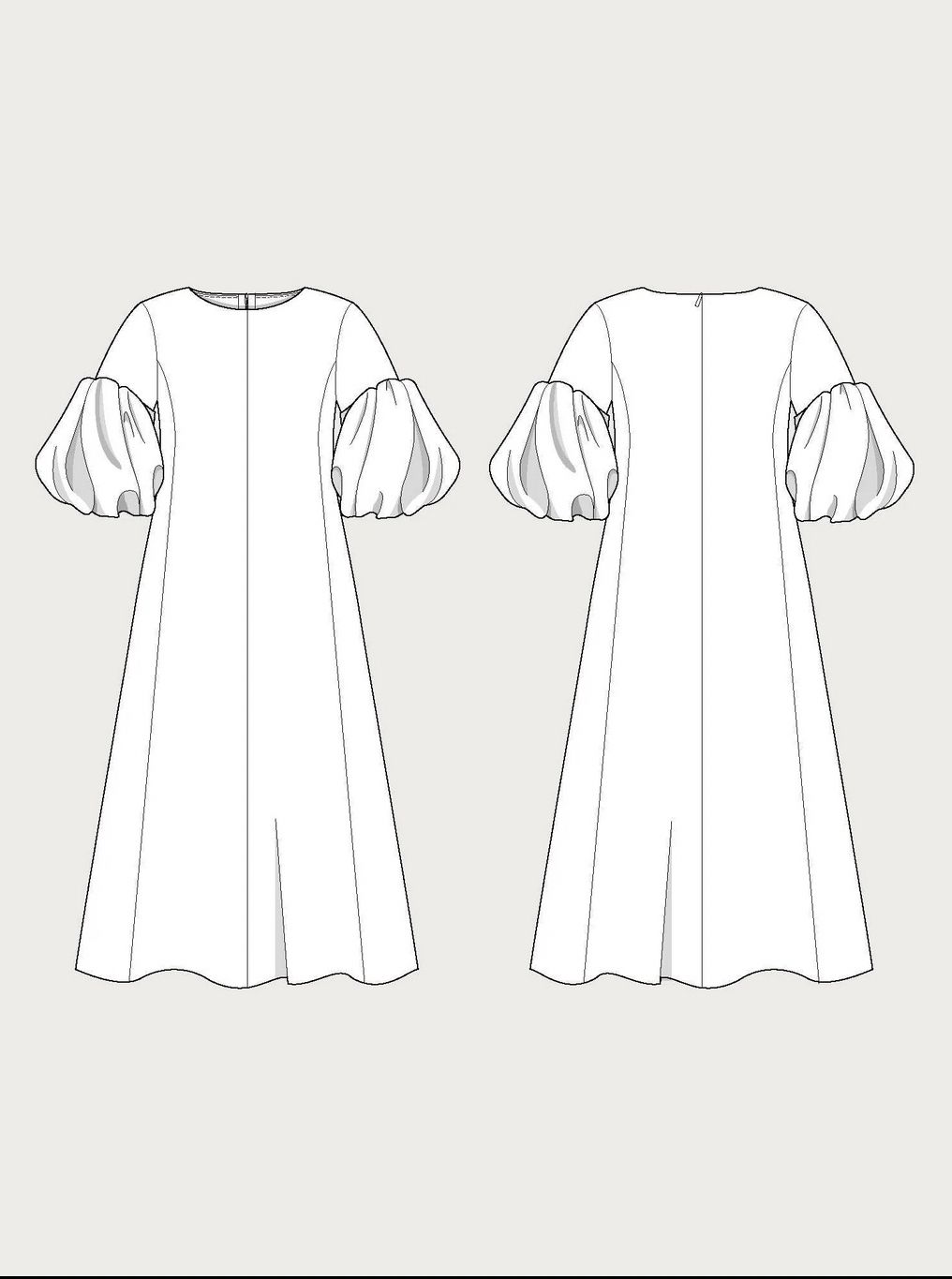 The Assembly Line BALLOON SLEEVE DRESS PATTERN XS - L