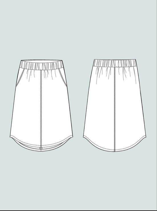 The Assembly Line A-LINE MIDI SKIRT PATTERN XS - L