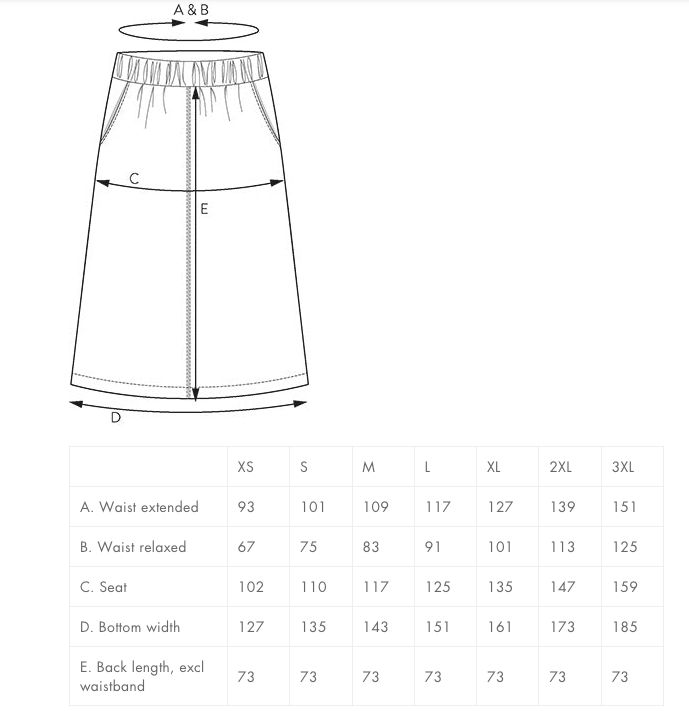 The Assembly Line A-LINE MIDI SKIRT PATTERN XS - L