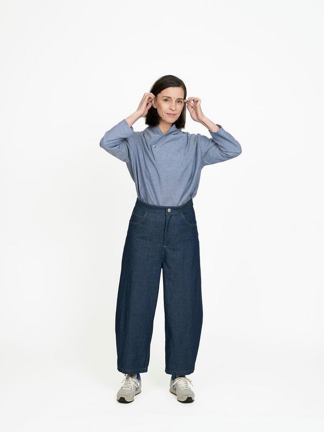 The Assembly Line BARREL LEG TROUSERS PATTERN XS - L