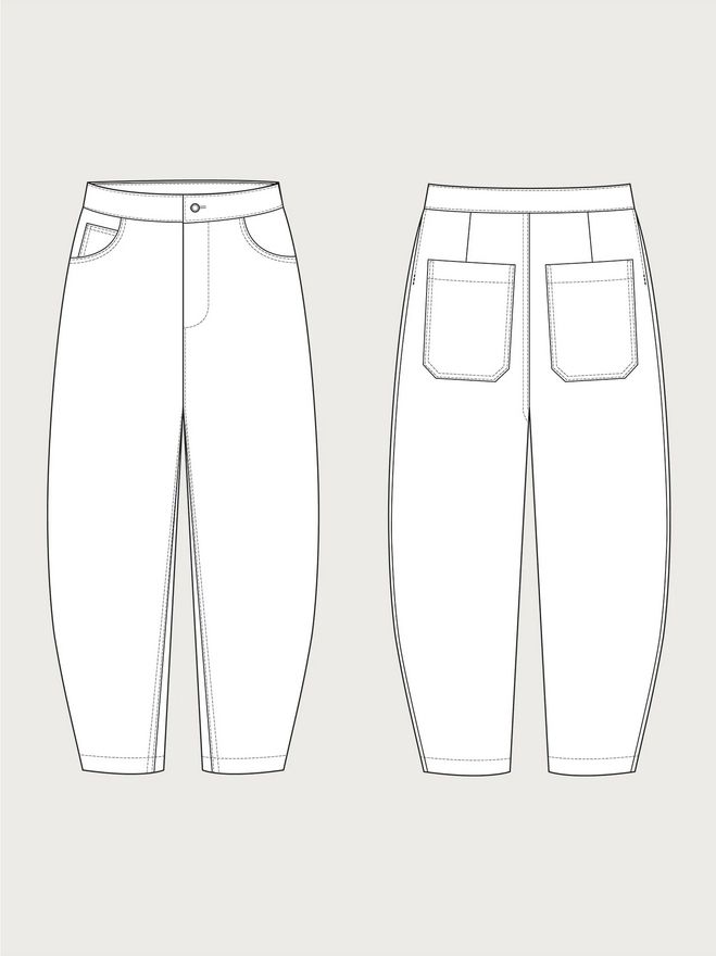 The Assembly Line BARREL LEG TROUSERS PATTERN XS - L