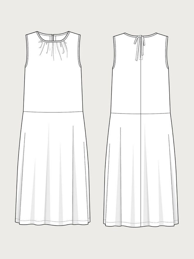 The Assembly Line DROP WAIST DRESS PATTERN XS - L