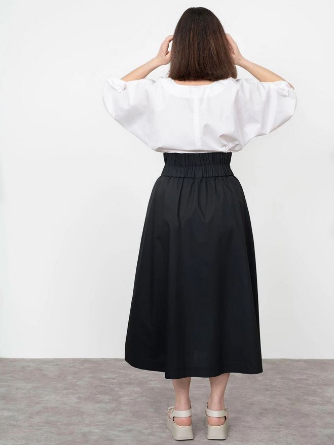 The Assembly Line ELASTIC WAIST MAXI SKIRT PATTERN XS-3XL