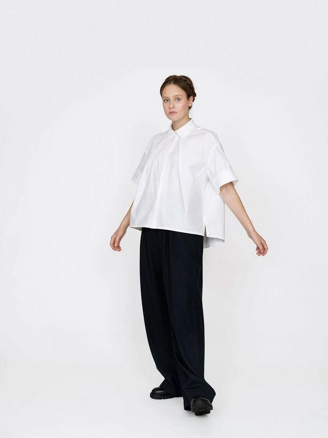 The Assembly Line FRONT PLEAT SHIRT PATTERN XS - L