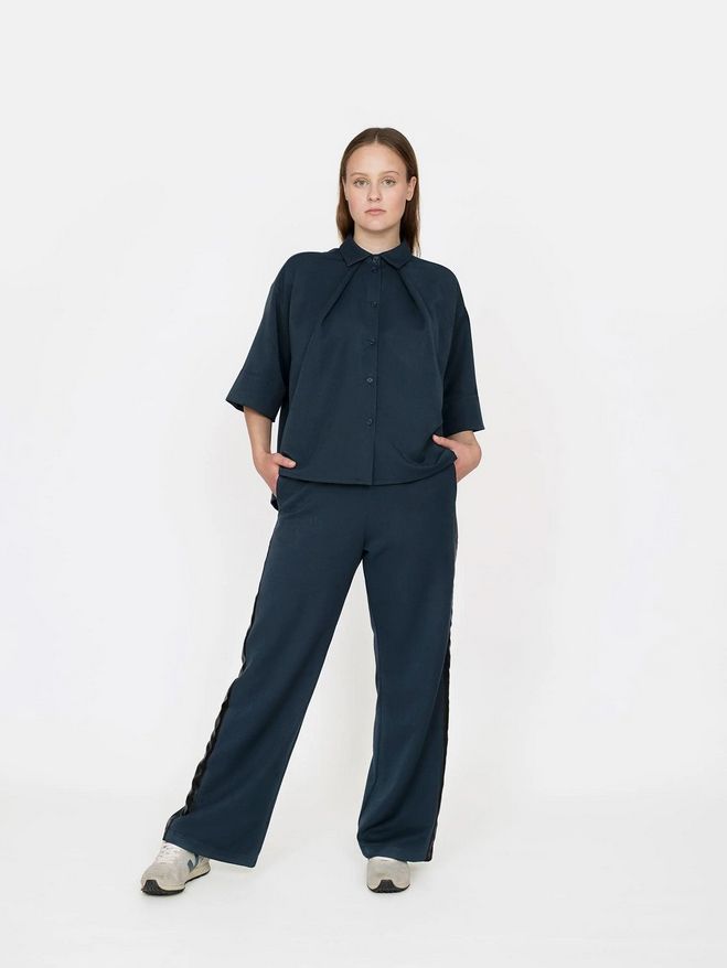 The Assembly Line FRONT PLEAT SHIRT PATTERN XS - L