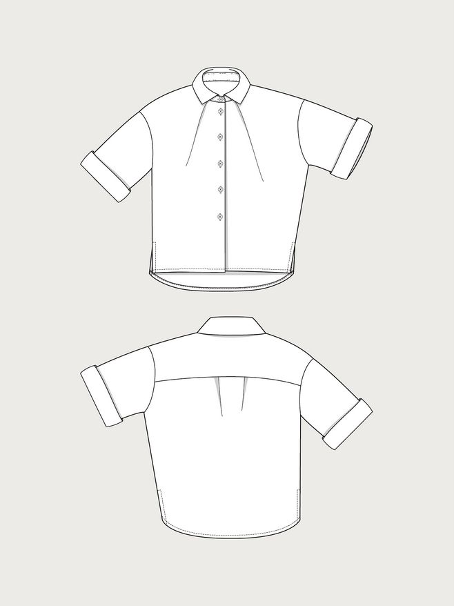 The Assembly Line FRONT PLEAT SHIRT PATTERN XS - L