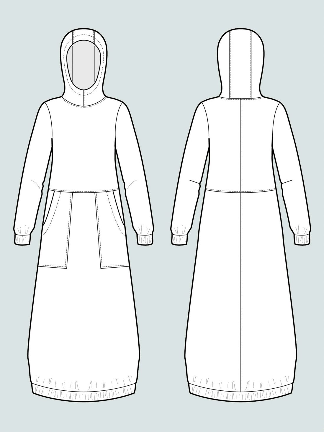 The Assembly Line HOODIE DRESS PATTERN XS -L
