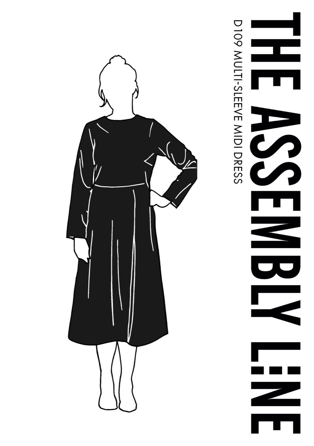 The Assembly Line MULTI SLEEVE MIDI DRESS PATTERN XL-3XL
