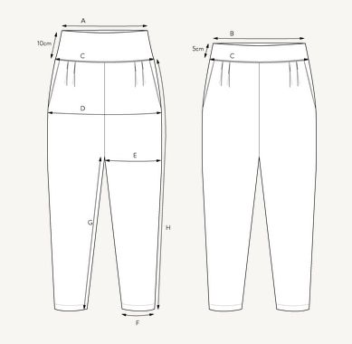 The Assembly Line PLEATED TROUSERS PATTERN XS - L