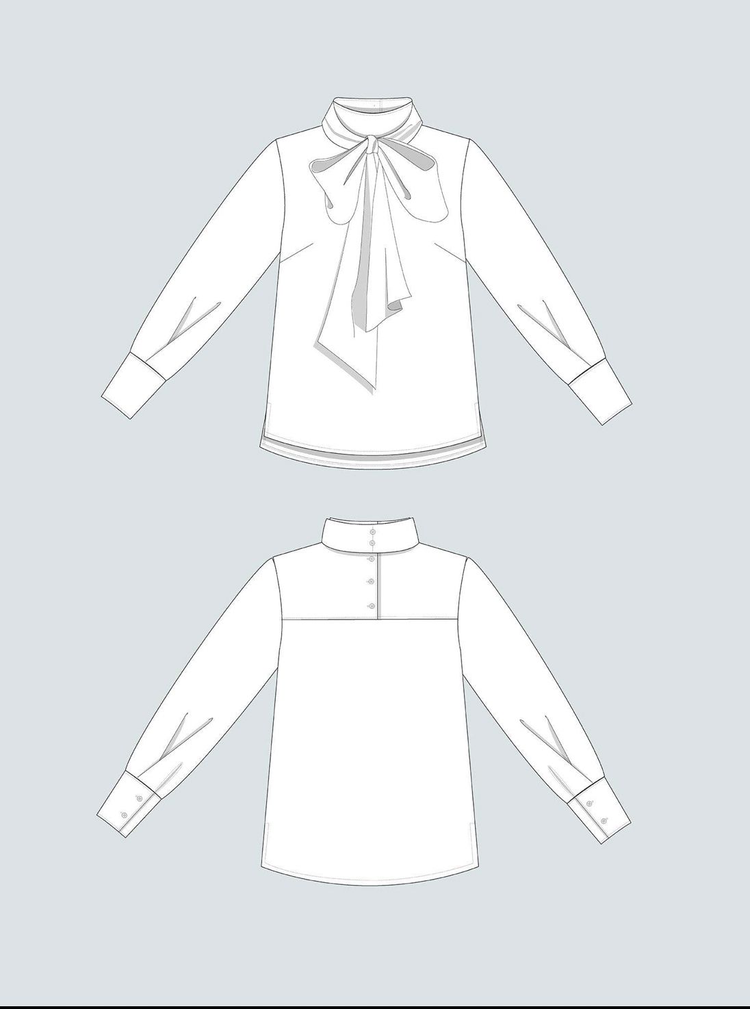 The Assembly Line TIE BOW BLOUSE PATTERN XL - 3XL