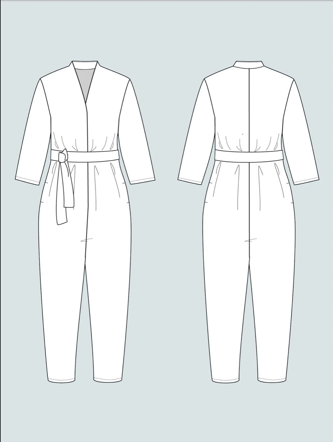 The Assembly Line V-NECK JUMPSUIT PATTERN XS-L