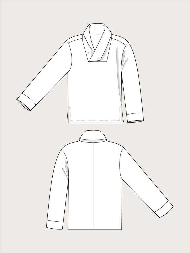 The Assembly Line WRAP COLLAR SHIRT PATTERN XS-3XL