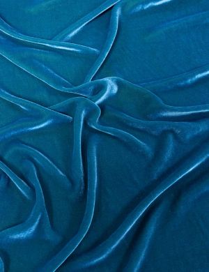 Alaskan Blue Silk Velvet Fabric