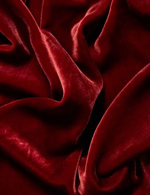 Deep Red Silk Velvet Fabric