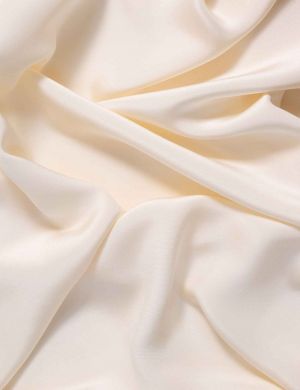 Imperial Silk Crepe Fabric Treble Weight - Dark Ivory