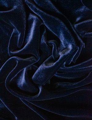 Navy Silk Velvet Fabric_