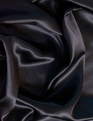 Silk Satin Fabric - Black