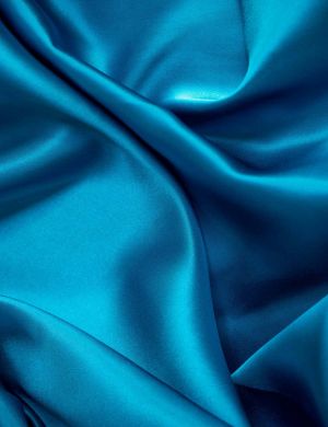 Silk Satin Fabric - Peacock Blue