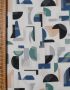 Japanese Kokka Cotton Lawn Fabric - Segment Blue Black