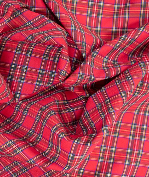 Brushed Cotton Tartan Fabric - Royal Stewart