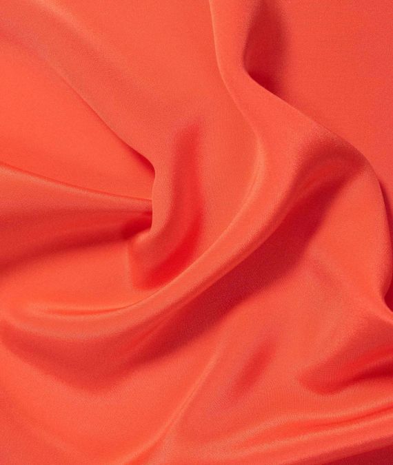 Double Crepe Silk Fabric - Orange