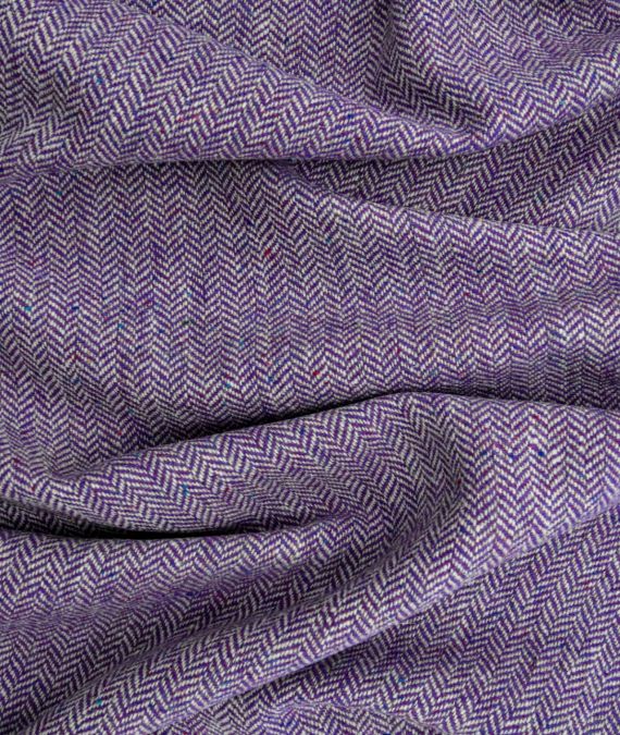 Irish Wool Tweed Fabric - Herringbone - Heather