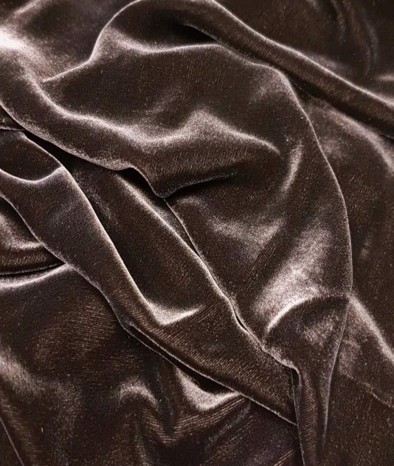 Brown Silk Velvet Fabric