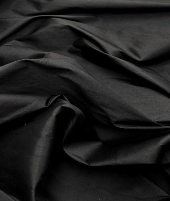 Silk Dupion Fabric - Black