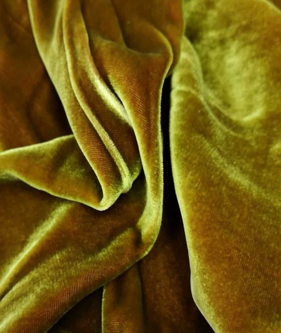 Gold Silk Velvet Fabric