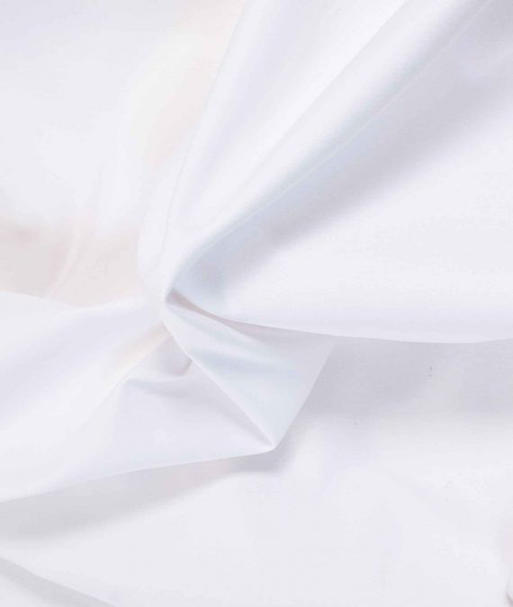 Stretch Cotton Sateen Fabric - White