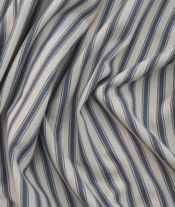 Cotton Ticking Fabric - Grey
