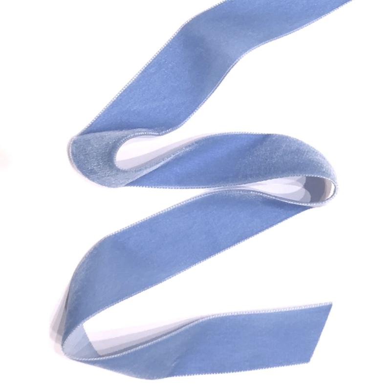 Velvet Ribbon Powder blue 38mm