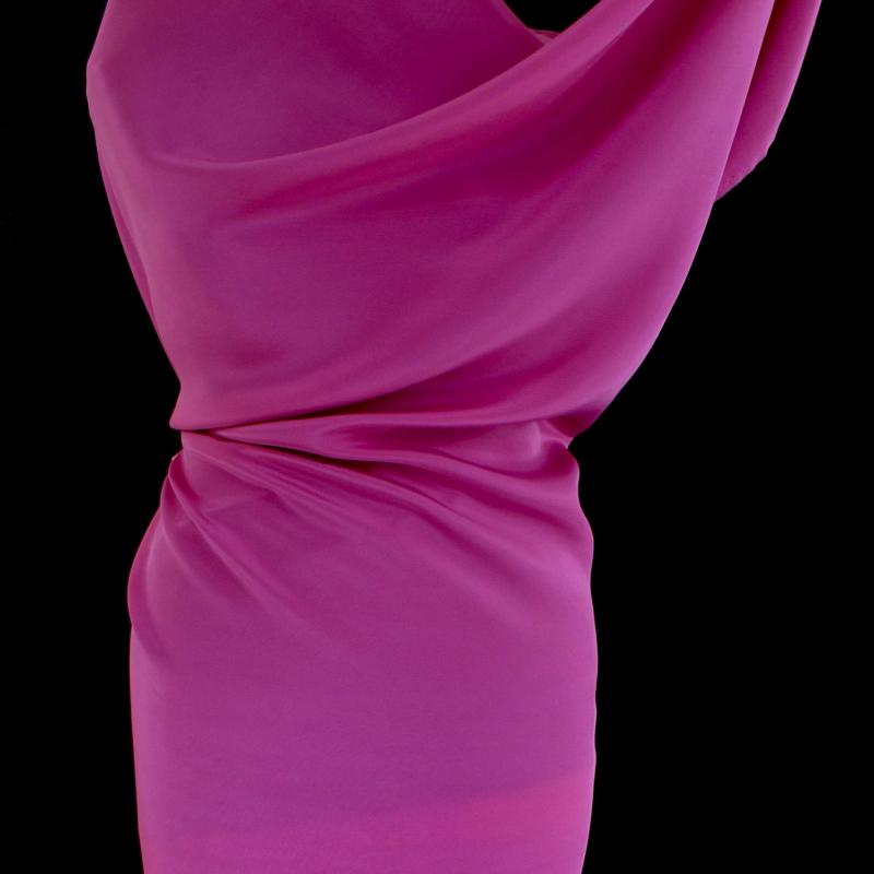 Double Crepe Silk Fabric - Deep Pink