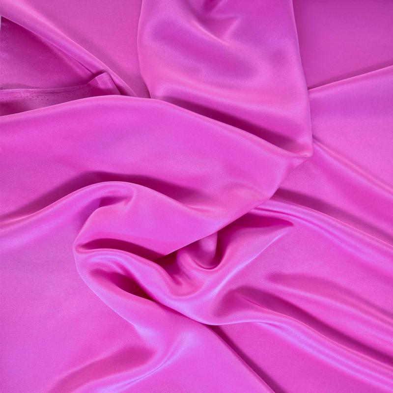 Double Crepe Silk Fabric - Deep Pink