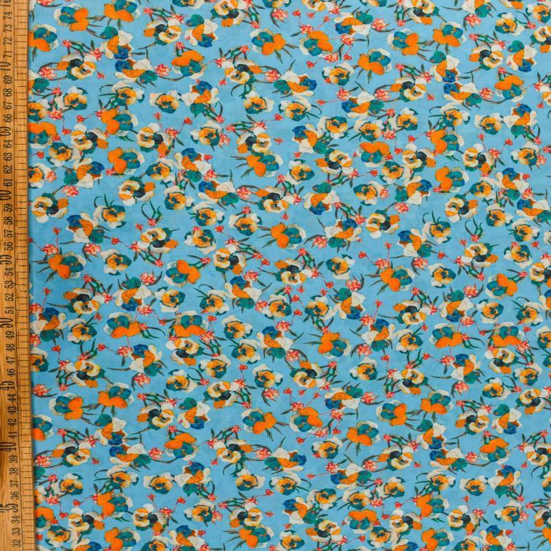 Printed Cotton Lawn Fabric - Spring Oranges