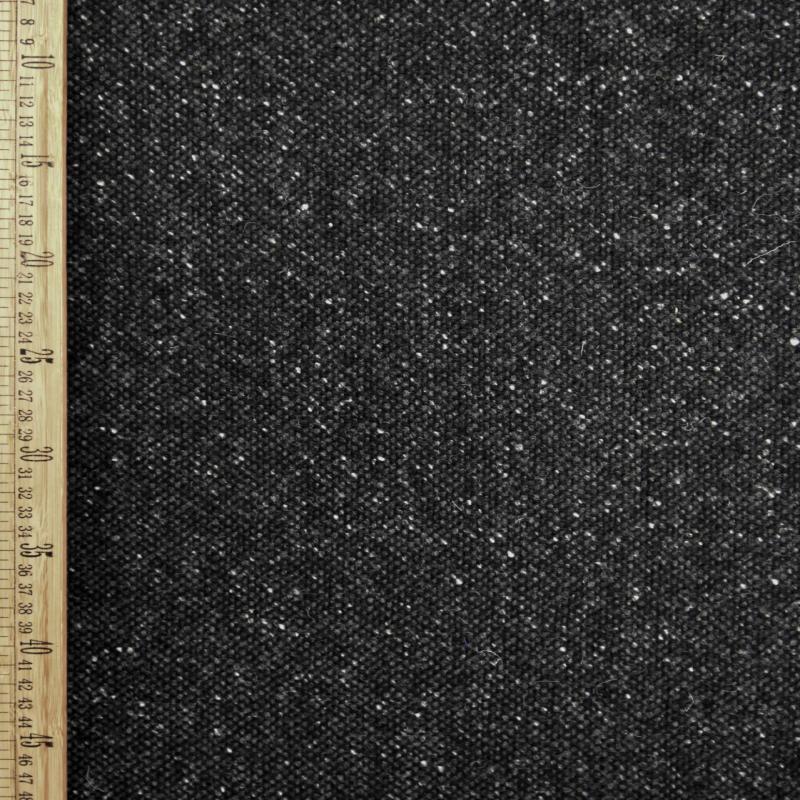 Irish Wool Tweed Fabric - Fleck - Coal