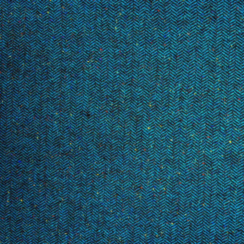 Irish Wool Tweed Fabric - Herringbone - Sea Green