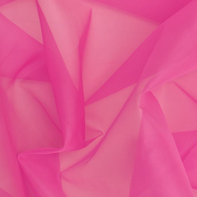 Silk Satin Organza Fabric - Fuchsia