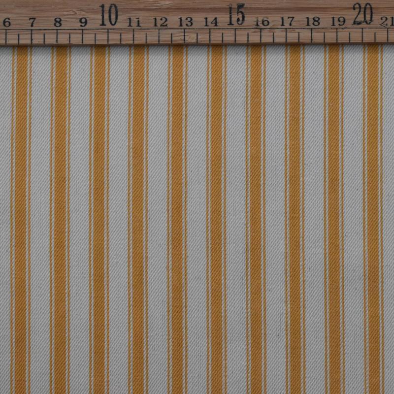 Cotton Ticking Fabric - Yellow