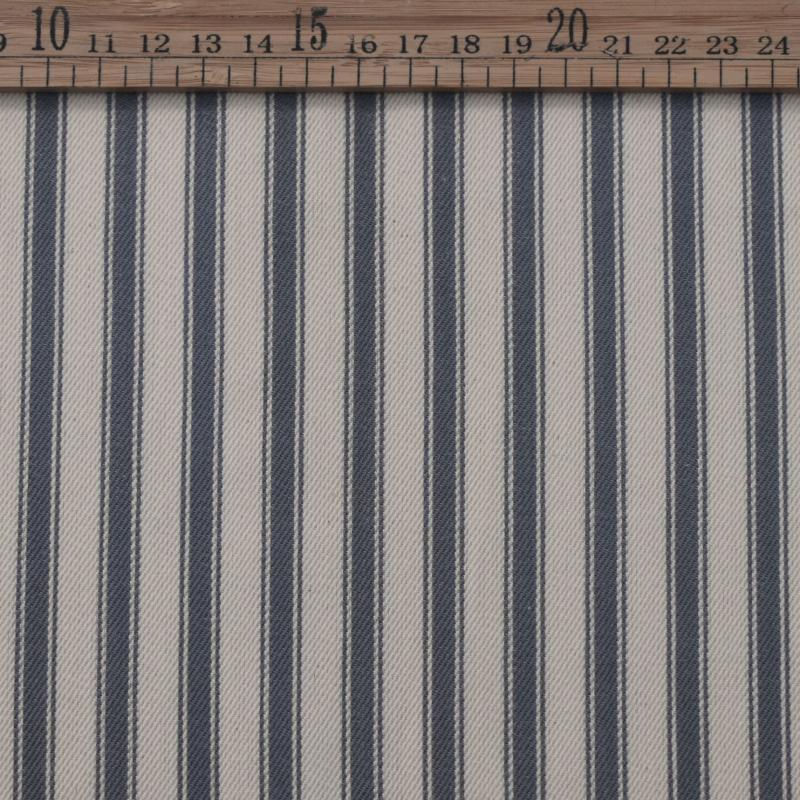 Cotton Ticking Fabric - Grey