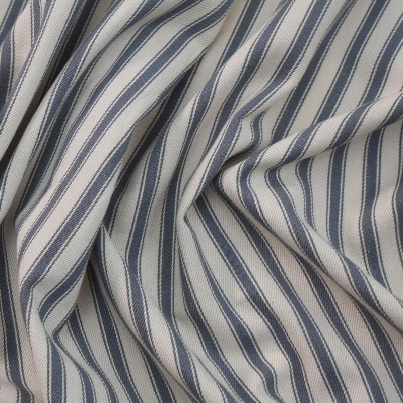 Cotton Ticking Fabric - Grey