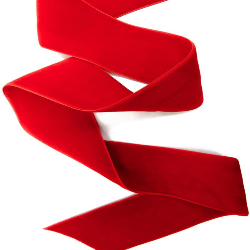 Double Velvet Ribbon Red 48 mm