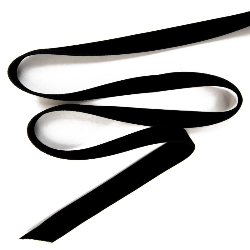 Double Velvet Ribbon Black 18 mm