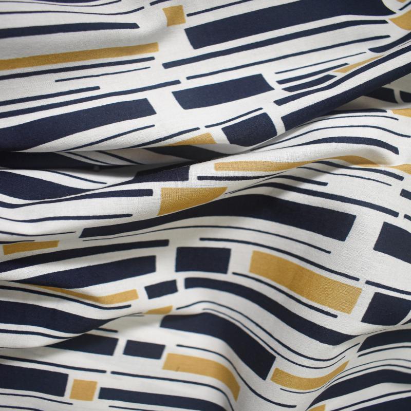 Japanese Kokka Cotton Lawn Fabric - Revolution Corn Black