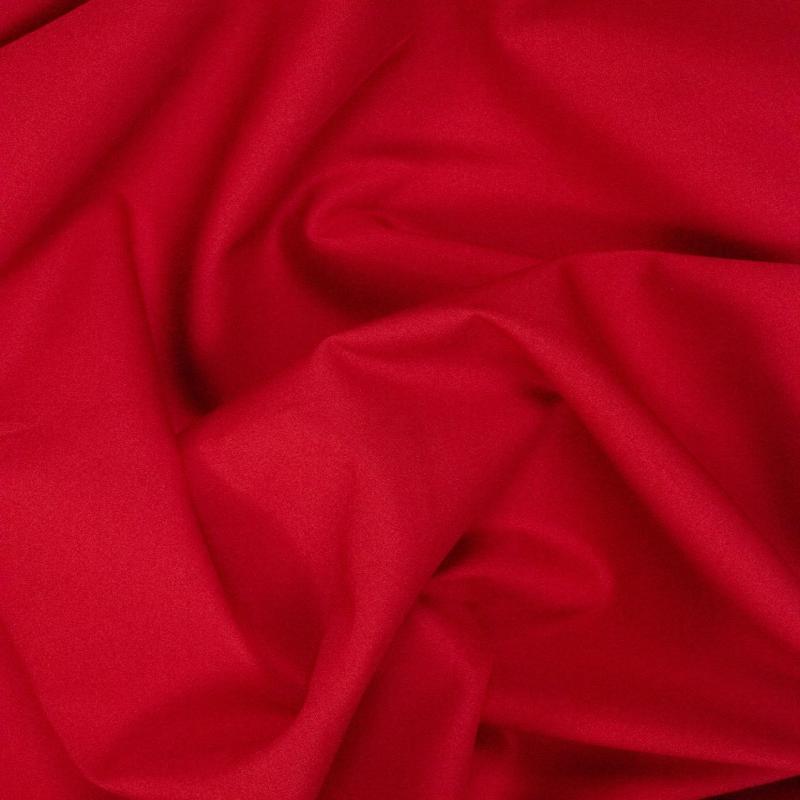 Plain Cotton Poplin Fabric - Red