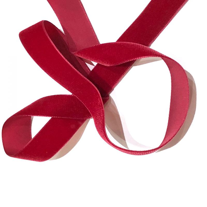 Velvet Ribbon Deep Red 22mm